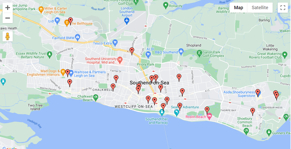 Southend Map food help